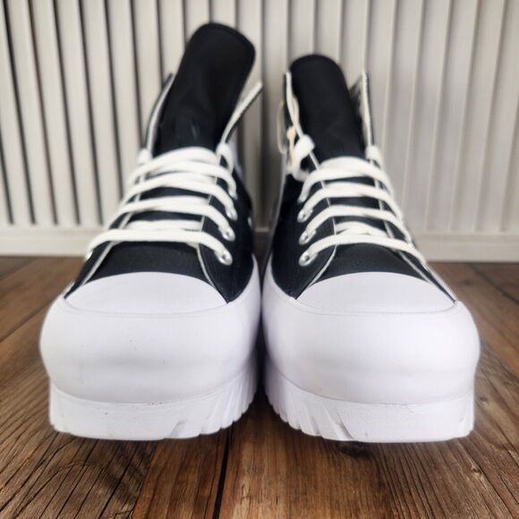 Converse CTAS Lugged 2.0 Hi Mens Sz 9 Black White Leather Chunky Sneakers Shoes - Picture 3 of 11